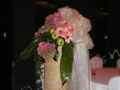 Economic choice floral columns with hydrangeas, roses, roses, fruit and organdie