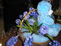 Basket of hyacinths and teddy bear birth to boy
